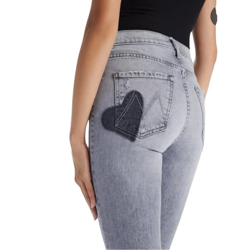 Mother The Button Fly Dazzler Ankle Jeans Grey Size 27 “shadows in the grass”